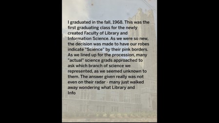 Submitted by Elizabeth Leighton, MLIS'68 Elizabeth Leighton, MLIS'68 - FIMS 25th Anniversary Memories